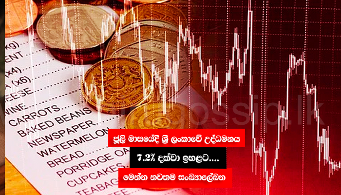 ජූලි මාසයේදී ශ්‍රී ලංකාවේ උද්ධමනය 7.2% දක්වා ඉහළට.... මෙන්න නවතම සංඛ්‍යාලේඛන