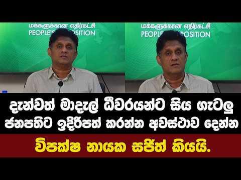දැන්වත් මාදැල් ධීවරයන්ට සිය ගැටලු ජනාධිපතිවරයාට ඉදිරිපත් කරන්න අවස්ථාව දෙන්න සජිත් ඉල්ලයි.
