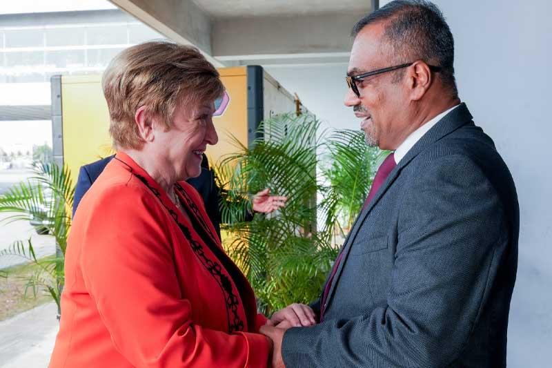 IMF කළමනාකාර අධ්‍යක්ෂක ක්‍රිස්ටලිනා ජෝර්ජිවා ඇතුළු නියෝජිත කණ්ඩායම දිවයිනට