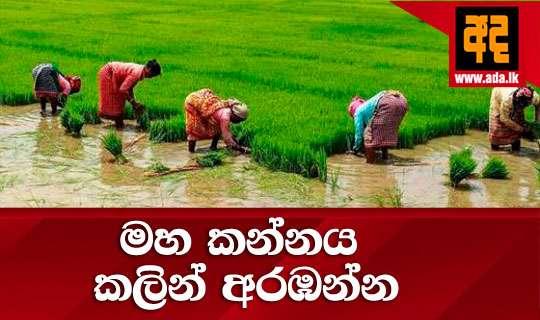 මහ කන්නය කලින් අරඹන්න