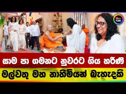 සාම පා ගමනට නුවරට ගිය හරිණි මල්වතු මහ නාහිමියන් බැහැදකි