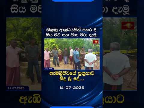 ඇඹිලිපිටියේ පුත්රයෙක් සිය මව සහ පියා තියුණු ආයුධයකින් පහරදී මරා දමයි.