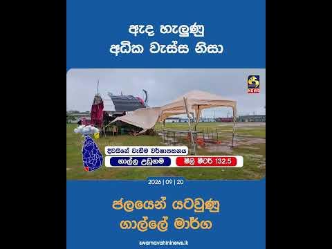 ඇද හැලුණු අධික වැස්ස නිසා ජලයෙන් යටවුණු ගාල්ලේ මාර්ග